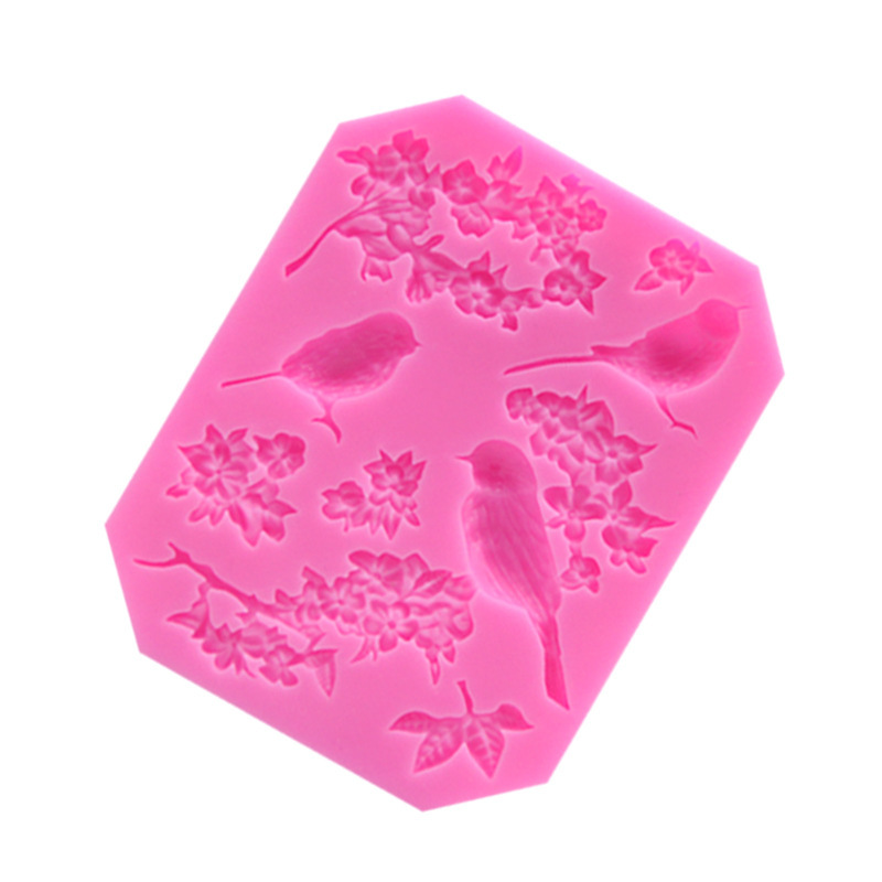 Bird, Butterfly & Rose Silicone Fondant Molds, Floral & Animal Shapes for Cake Decorating, Sugarcraft & Baking