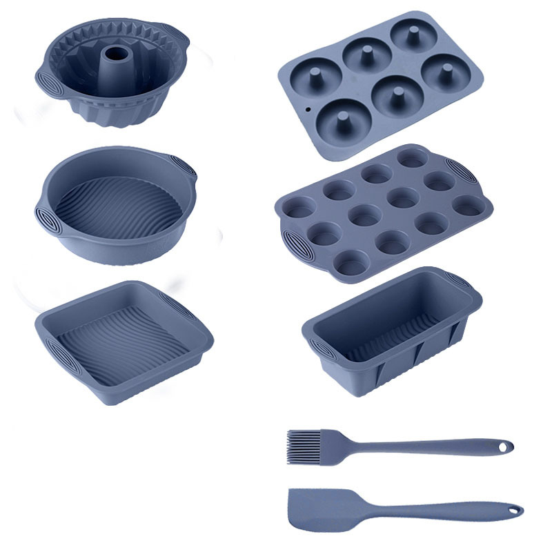 Silicone Baking Mold Set Non-Stick Food Grade Bakeware Kit Including Loaf Pan, Bundt Cake Mold, Muffin Tray for Bread Cake Baking Oven Use