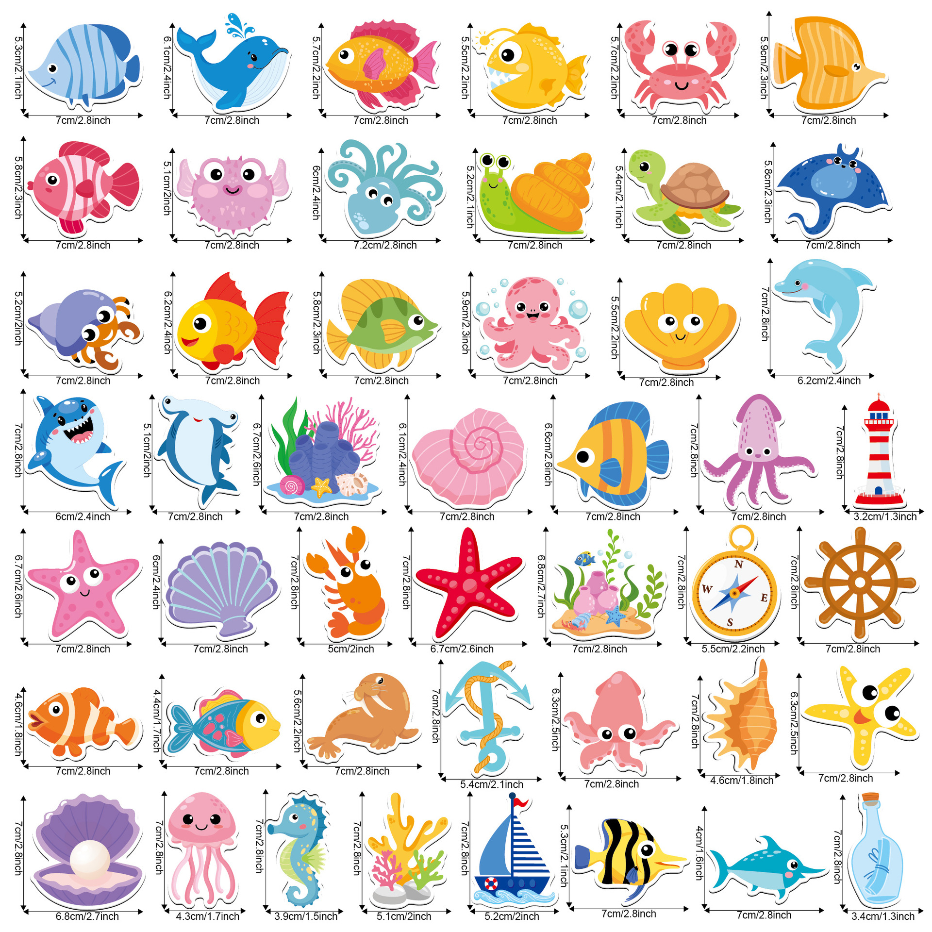Underwater World Magnetic Set | Soft Ocean Creature Magnets, Sea Life Educational Toys for Toddlers & Preschool Learning
