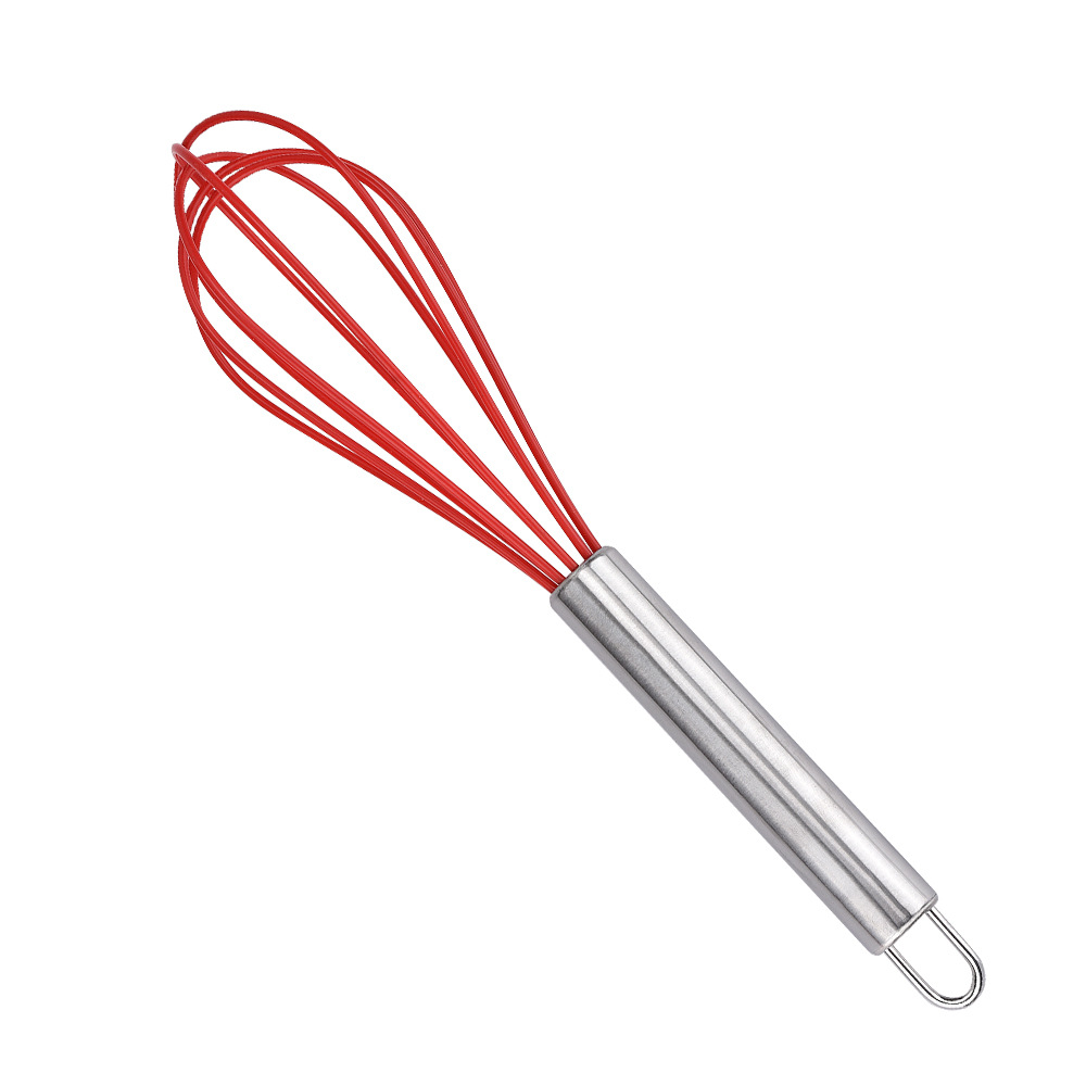 Stainless Steel Handle Silicone Whisk - 8/10/12 Inch Heat Resistant Kitchen Mixer