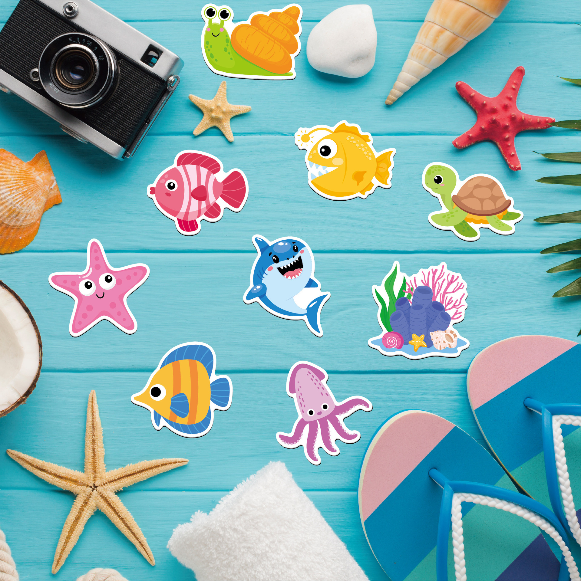 Underwater World Magnetic Set | Soft Ocean Creature Magnets, Sea Life Educational Toys for Toddlers & Preschool Learning
