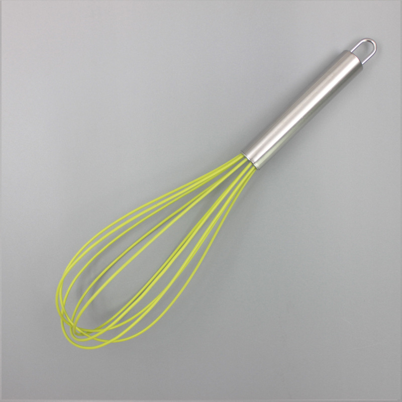 Stainless Steel Handle Silicone Whisk - 8/10/12 Inch Heat Resistant Kitchen Mixer