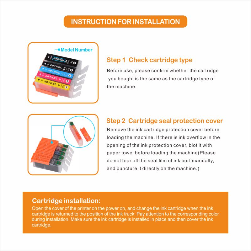 5-Pack Compatible Ink Cartridges for Canon PGI-280XXL CLI-281XXL | 2 Black, 1 Cyan, 1 Magenta, 1 Yellow | Works with Canon TR8520 TR8620 TR7520 TR8600 TS6120 TS6220 TS9120 Printers