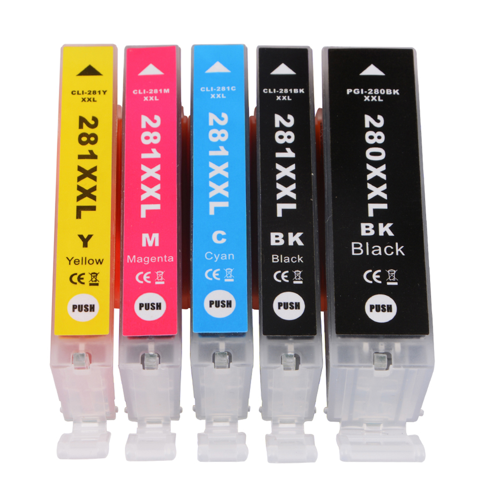 5-Pack Compatible Ink Cartridges for Canon PGI-280XXL CLI-281XXL | 2 Black, 1 Cyan, 1 Magenta, 1 Yellow | Works with Canon TR8520 TR8620 TR7520 TR8600 TS6120 TS6220 TS9120 Printers