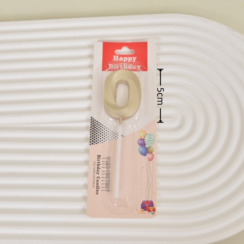 Champagne Gold Number Birthday Candles, 0-9 Digits for Cake Decorations
