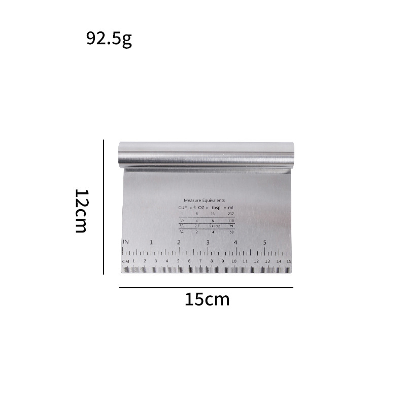 6-in-1 Stainless Steel Kitchen Multi-Tool: Heavy Duty Scraper, Dough Cutter, Vegetable Chopper, Pizza Slicer with Built-in Scale | Ergonomic Non-Slip Grip for Easy Cleaning & Space Saving