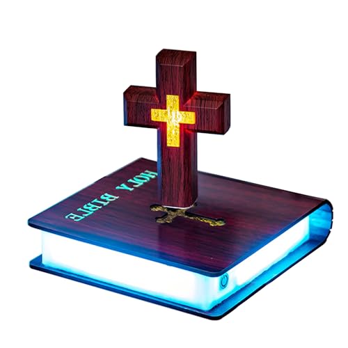 Holy Levitating Cross Lamp with Soft Glow, Sacred Floating Decor for Prayer Space, Mood Lighting for Church Chapel & Christian Home, Meditative Ambient Religious Gift