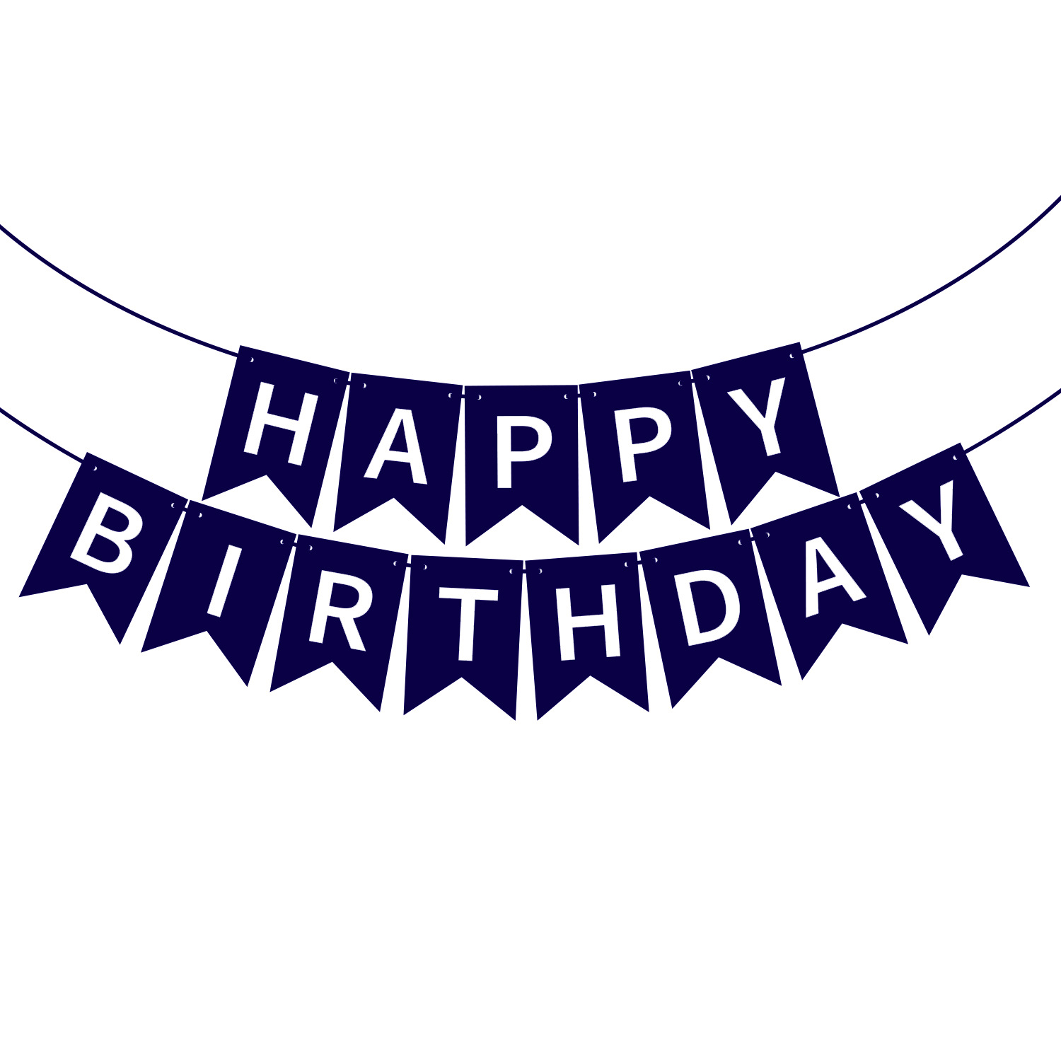 Happy Birthday Fish Tail Banner, Foil Letter Pennant Flag for Kids Birthday Party Wall Decor