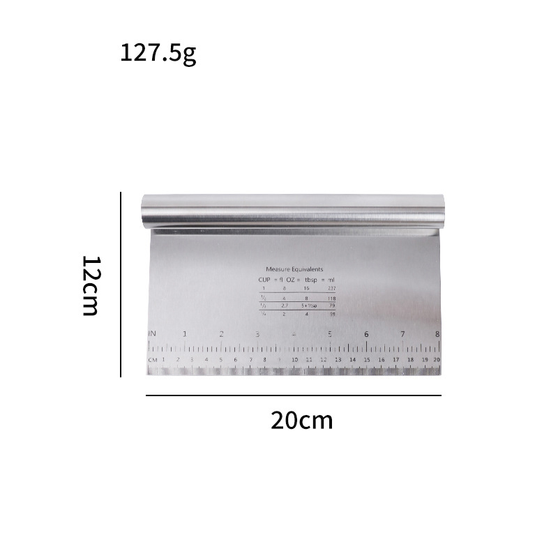 6-in-1 Stainless Steel Kitchen Multi-Tool: Heavy Duty Scraper, Dough Cutter, Vegetable Chopper, Pizza Slicer with Built-in Scale | Ergonomic Non-Slip Grip for Easy Cleaning & Space Saving