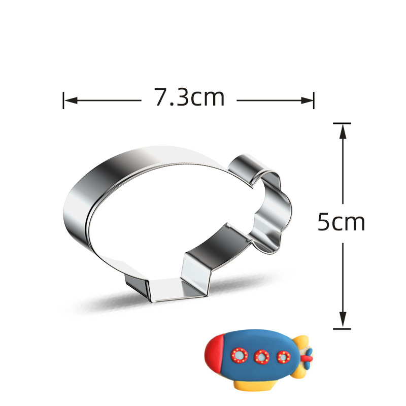 Stainless Steel Cookie Cutters, Kids' Vehicle & Transportation Shapes for Baking & Cake Decorating