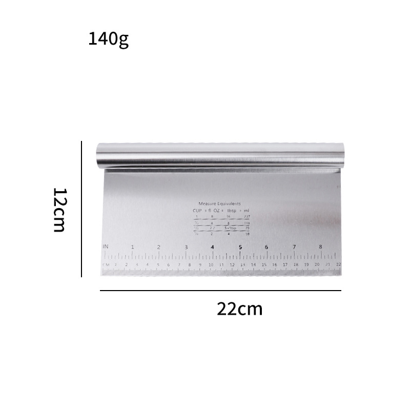 6-in-1 Stainless Steel Kitchen Multi-Tool: Heavy Duty Scraper, Dough Cutter, Vegetable Chopper, Pizza Slicer with Built-in Scale | Ergonomic Non-Slip Grip for Easy Cleaning & Space Saving