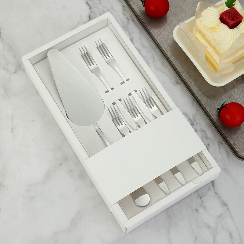 Stainless Steel Cake Cutting Utensil Set, Cake Knife, Fork & Spoon Kit for Desserts, Fruits, and Parties