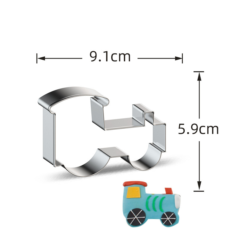 Stainless Steel Cookie Cutters, Kids' Vehicle & Transportation Shapes for Baking & Cake Decorating