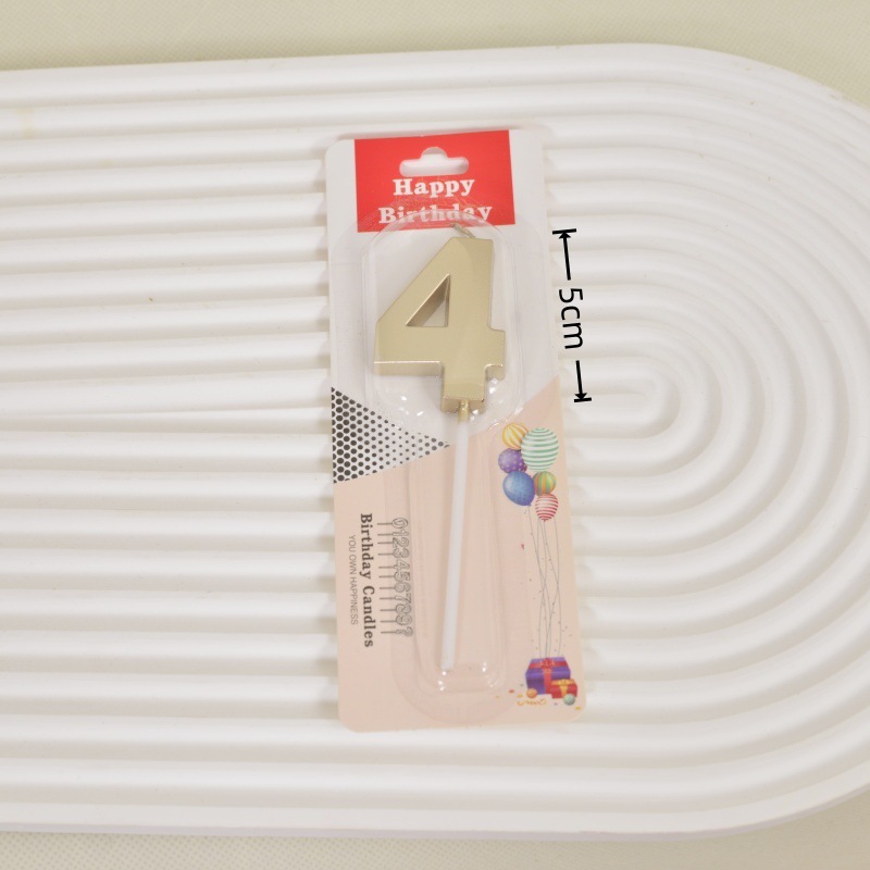Champagne Gold Number Birthday Candles, 0-9 Digits for Cake Decorations