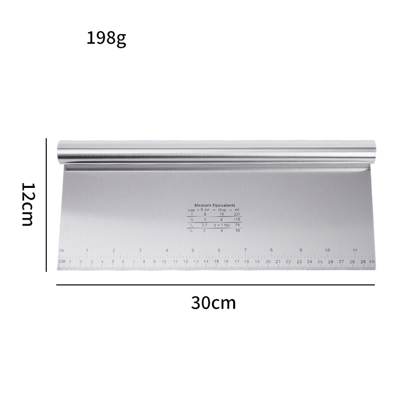 6-in-1 Stainless Steel Kitchen Multi-Tool: Heavy Duty Scraper, Dough Cutter, Vegetable Chopper, Pizza Slicer with Built-in Scale | Ergonomic Non-Slip Grip for Easy Cleaning & Space Saving