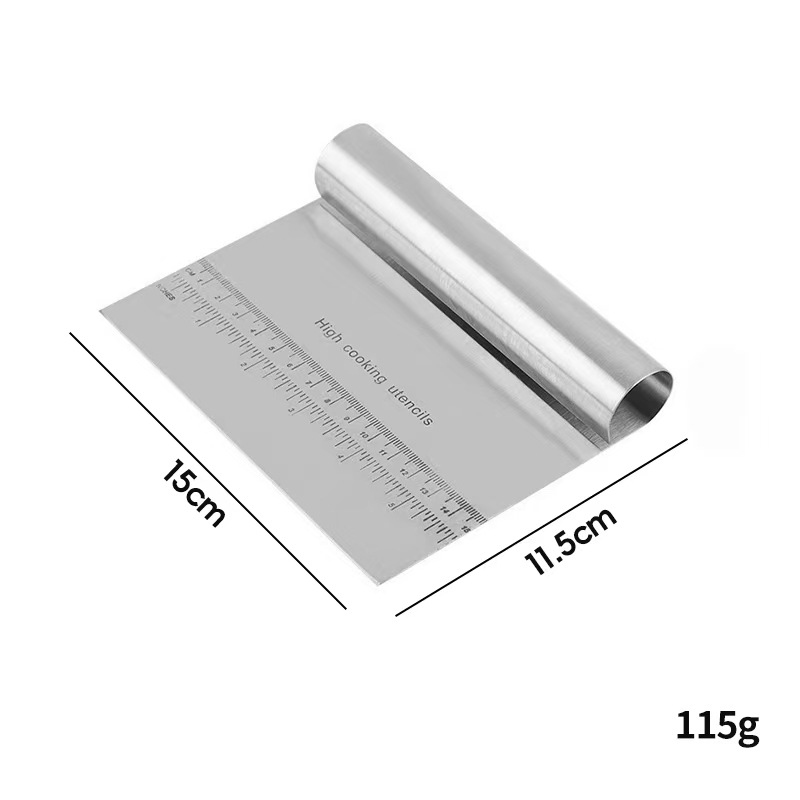 6-in-1 Stainless Steel Kitchen Multi-Tool: Heavy Duty Scraper, Dough Cutter, Vegetable Chopper, Pizza Slicer with Built-in Scale | Ergonomic Non-Slip Grip for Easy Cleaning & Space Saving