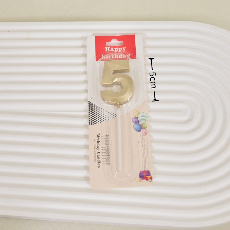 Champagne Gold Number Birthday Candles, 0-9 Digits for Cake Decorations