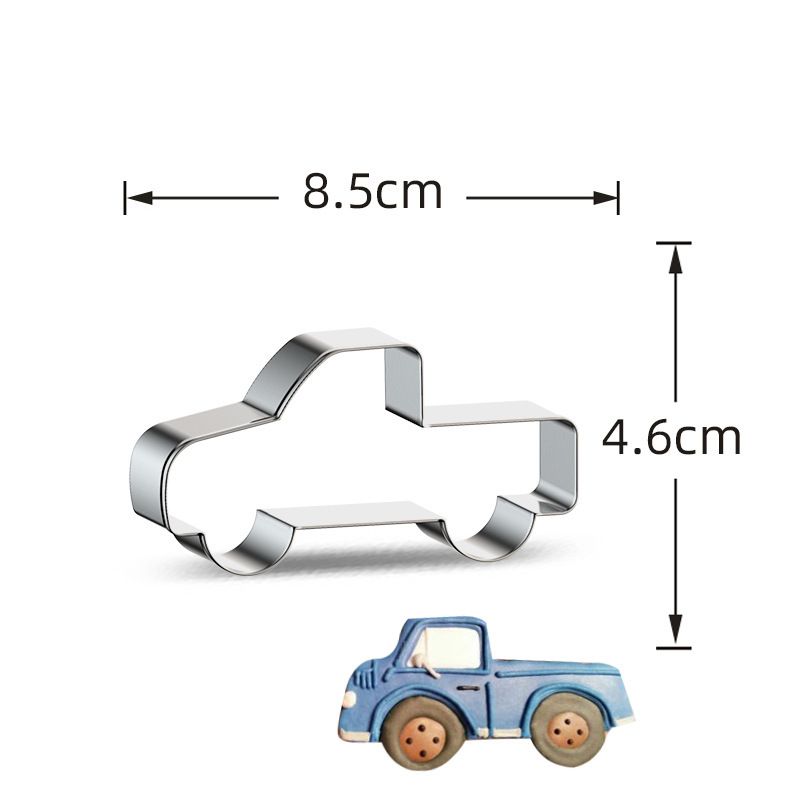 Stainless Steel Cookie Cutters, Kids' Vehicle & Transportation Shapes for Baking & Cake Decorating