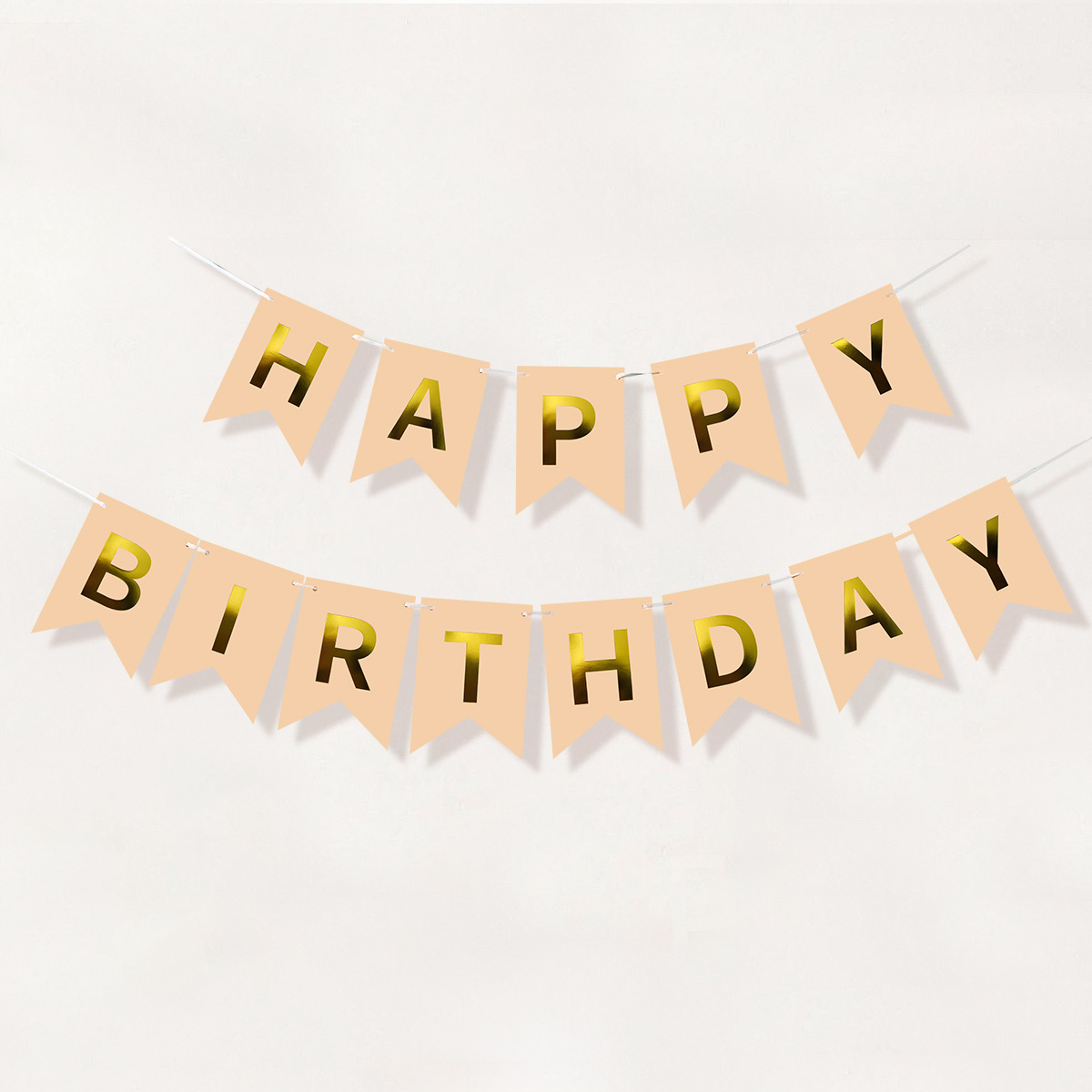 Happy Birthday Fish Tail Banner, Foil Letter Pennant Flag for Kids Birthday Party Wall Decor