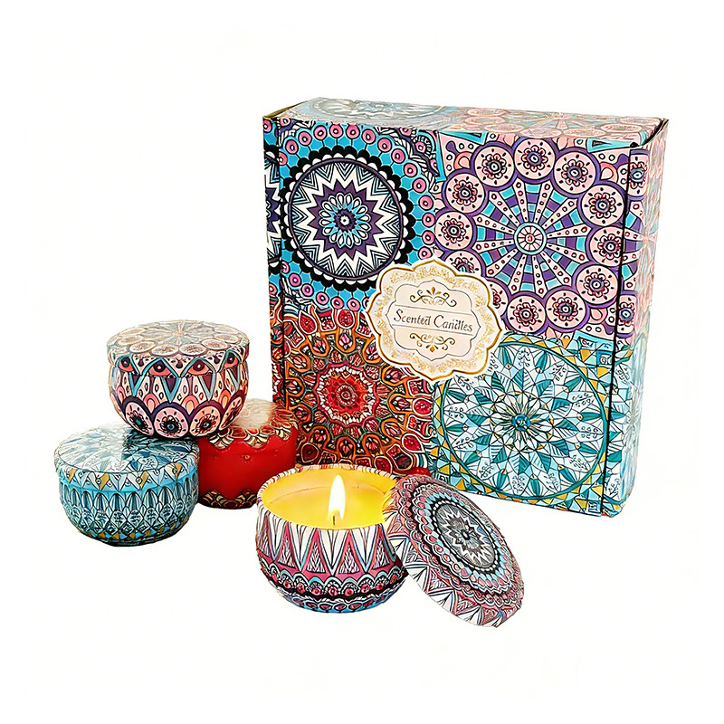 Dried Flower Smokeless Scented Candle Gift Box, Long Lasting Fragrance Candle for Bedroom Home Decor Wedding Favor