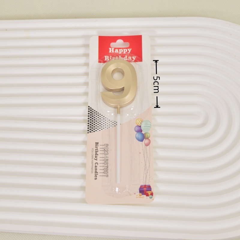 Champagne Gold Number Birthday Candles, 0-9 Digits for Cake Decorations