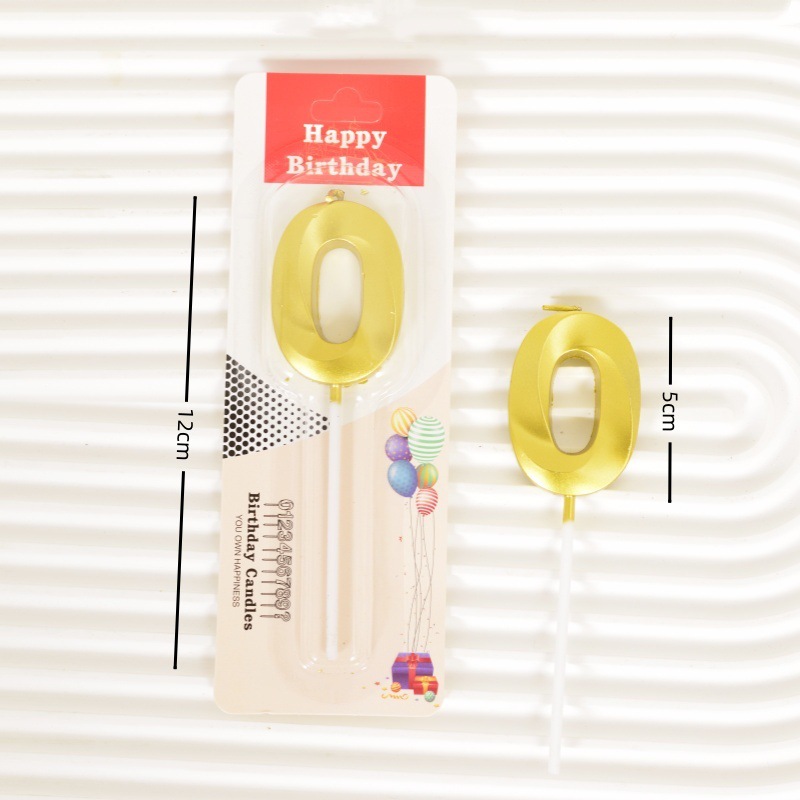 Champagne Gold Number Birthday Candles, 0-9 Digits for Cake Decorations
