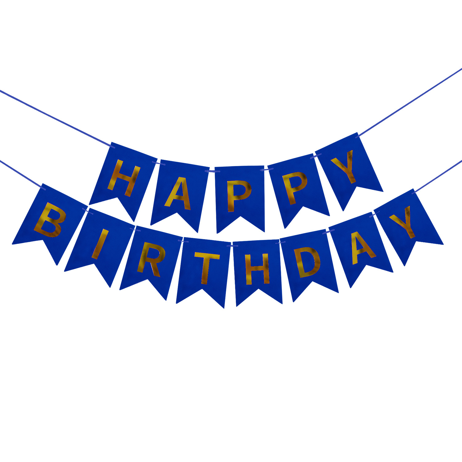 Happy Birthday Fish Tail Banner, Foil Letter Pennant Flag for Kids Birthday Party Wall Decor