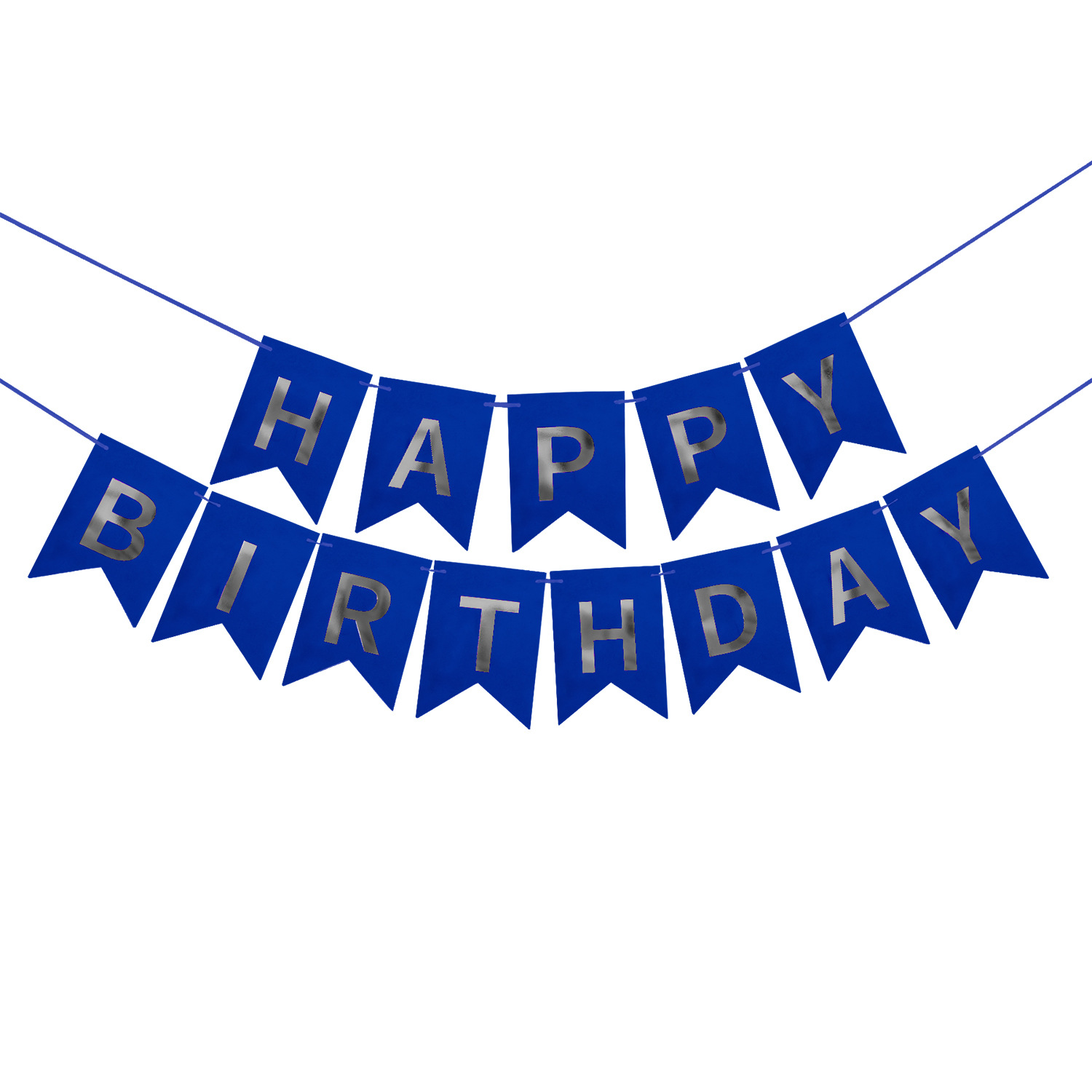 Happy Birthday Fish Tail Banner, Foil Letter Pennant Flag for Kids Birthday Party Wall Decor