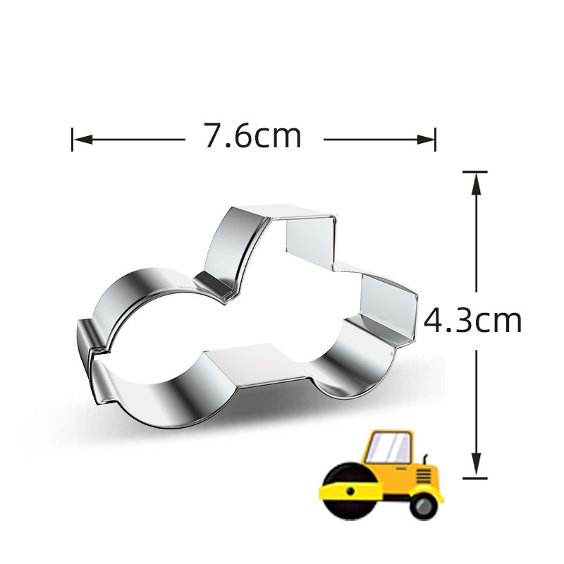 Stainless Steel Cookie Cutters, Kids' Vehicle & Transportation Shapes for Baking & Cake Decorating
