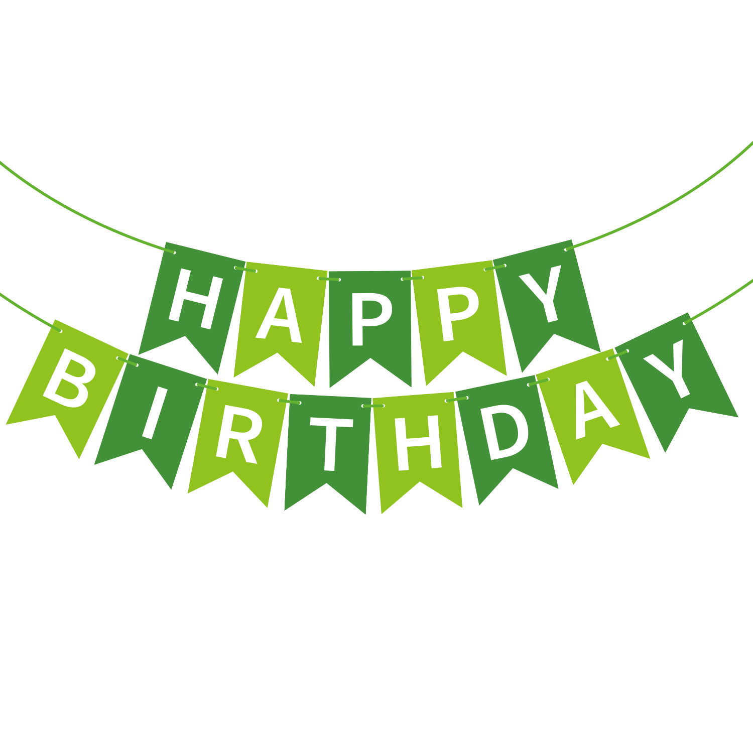 Happy Birthday Fish Tail Banner, Foil Letter Pennant Flag for Kids Birthday Party Wall Decor