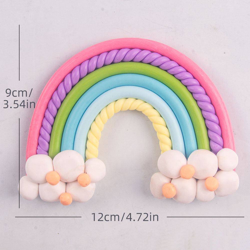 Rainbow Cake Toppers Set - Colorful Birthday Cake Decorations for Kids Party