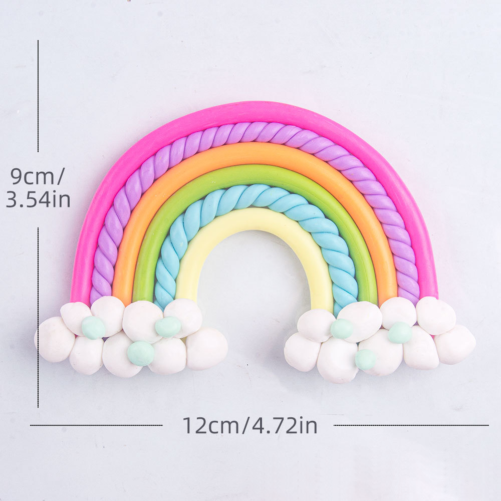 Rainbow Cake Toppers Set - Colorful Birthday Cake Decorations for Kids Party