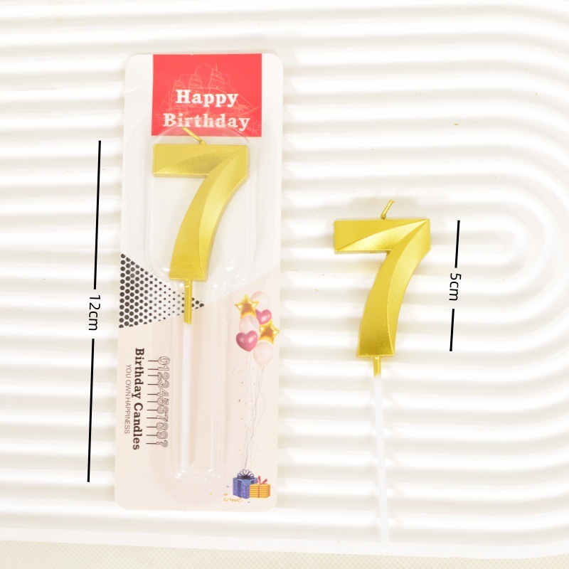 Champagne Gold Number Birthday Candles, 0-9 Digits for Cake Decorations