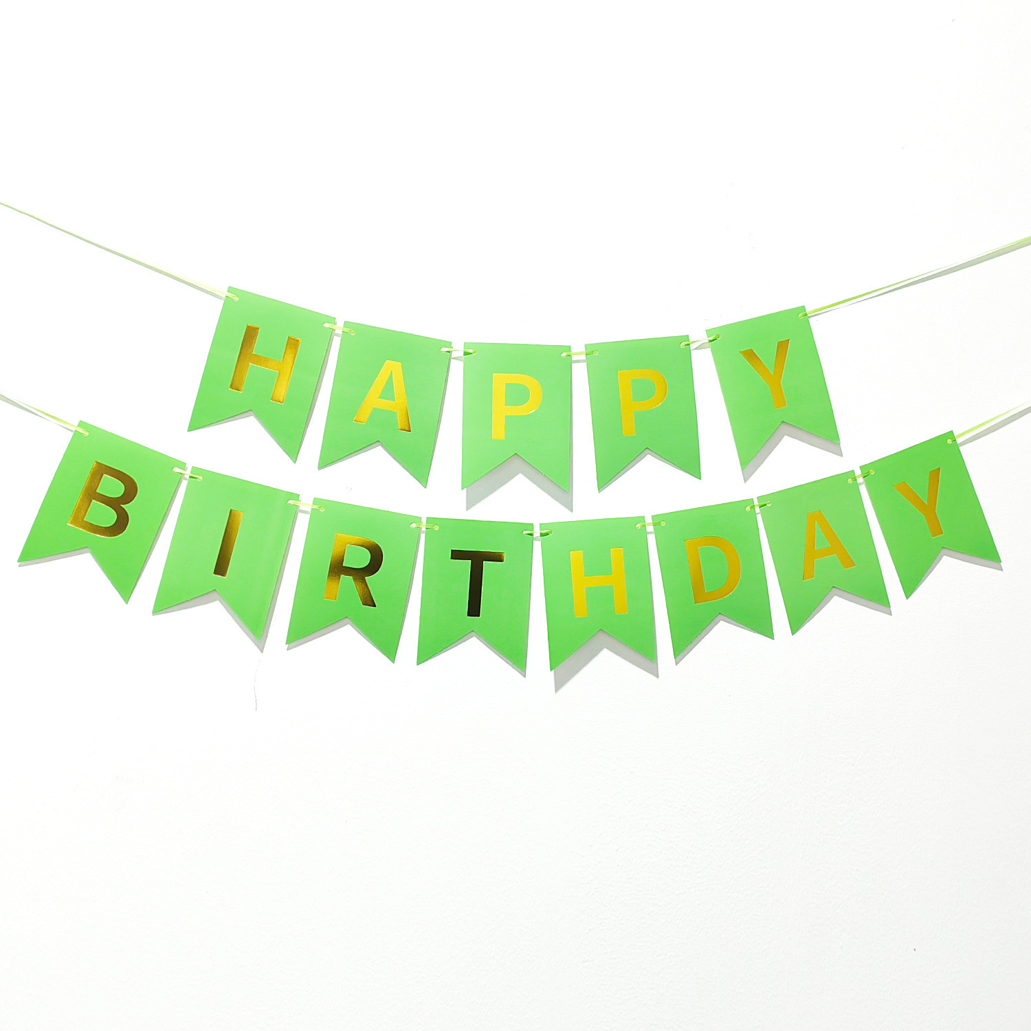 Happy Birthday Fish Tail Banner, Foil Letter Pennant Flag for Kids Birthday Party Wall Decor
