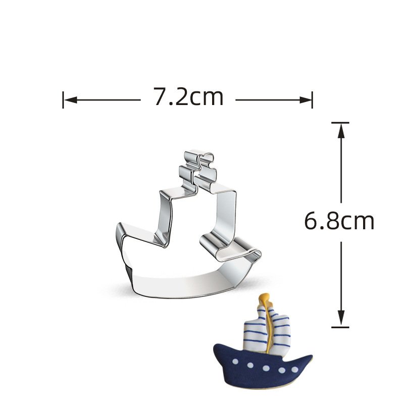 Stainless Steel Cookie Cutters, Kids' Vehicle & Transportation Shapes for Baking & Cake Decorating