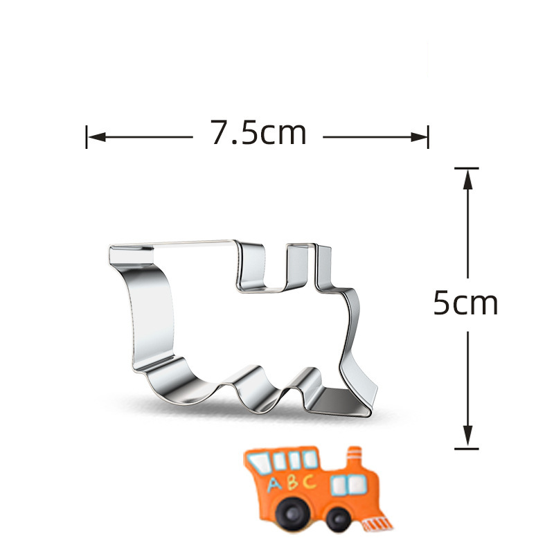 Stainless Steel Cookie Cutters, Kids' Vehicle & Transportation Shapes for Baking & Cake Decorating