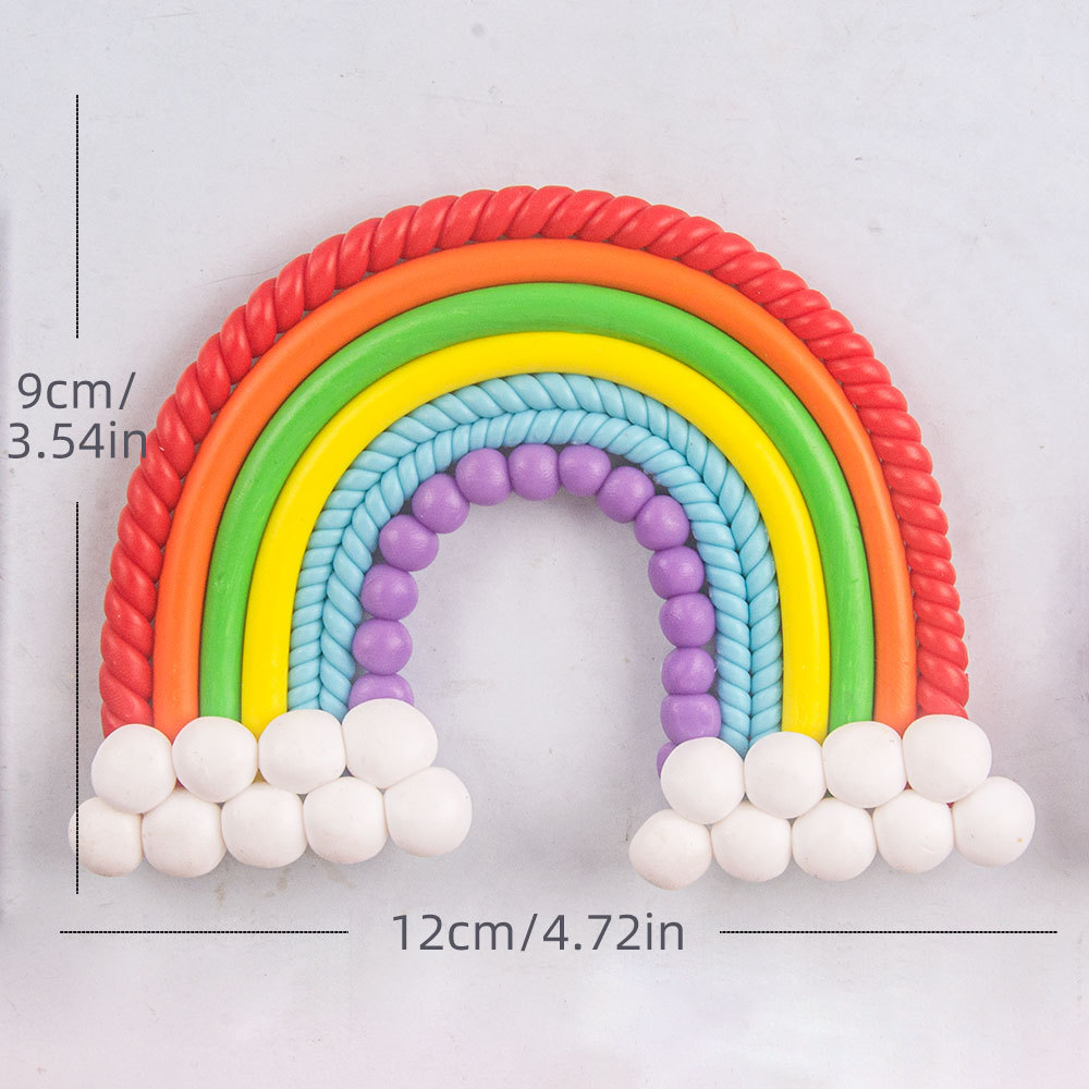 Rainbow Cake Toppers Set - Colorful Birthday Cake Decorations for Kids Party