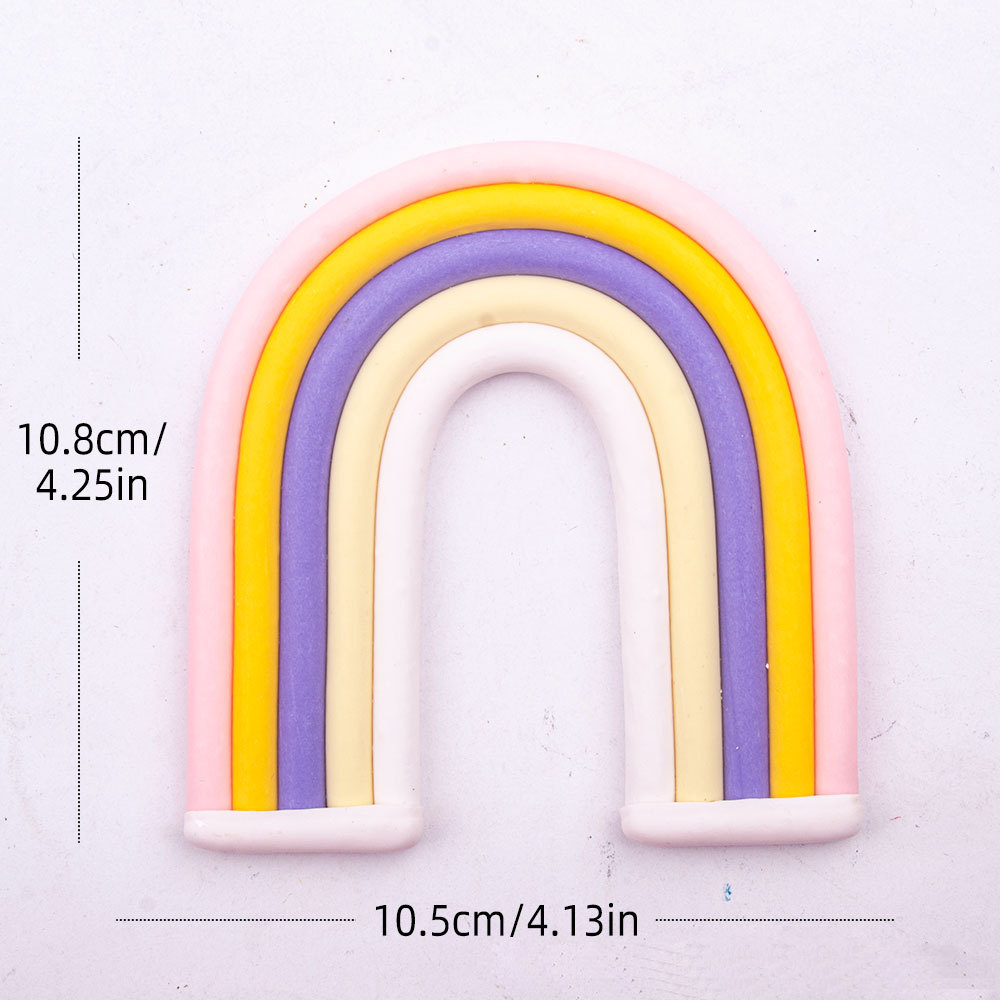 Rainbow Cake Toppers Set - Colorful Birthday Cake Decorations for Kids Party