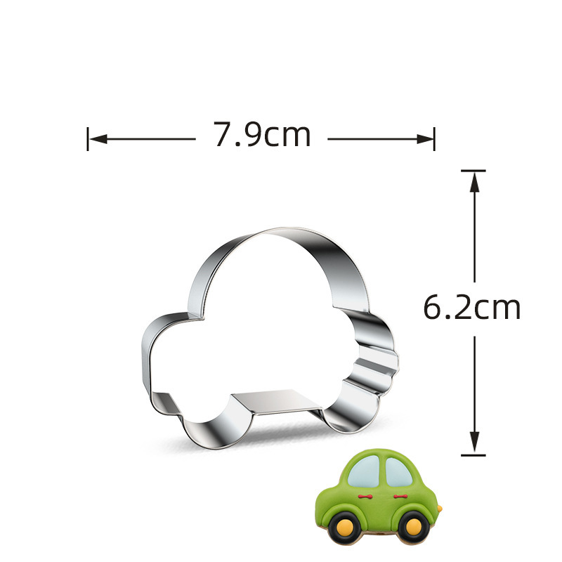 Stainless Steel Cookie Cutters, Kids' Vehicle & Transportation Shapes for Baking & Cake Decorating