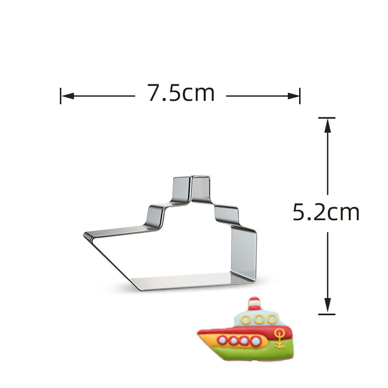 Stainless Steel Cookie Cutters, Kids' Vehicle & Transportation Shapes for Baking & Cake Decorating