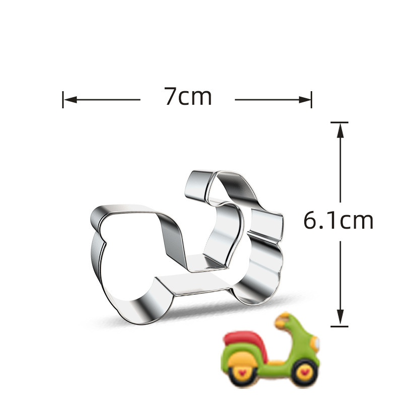 Stainless Steel Cookie Cutters, Kids' Vehicle & Transportation Shapes for Baking & Cake Decorating