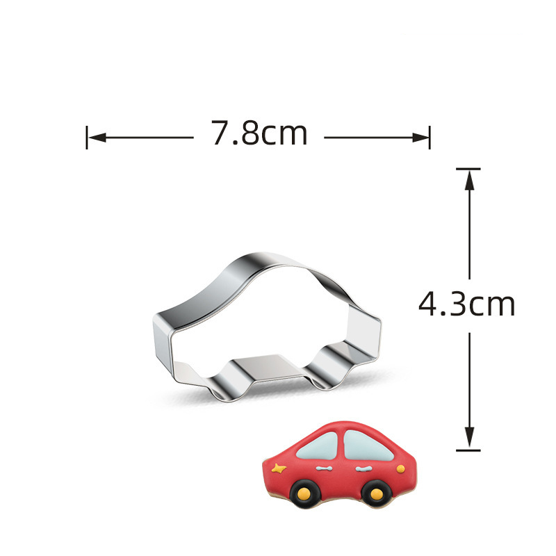 Stainless Steel Cookie Cutters, Kids' Vehicle & Transportation Shapes for Baking & Cake Decorating