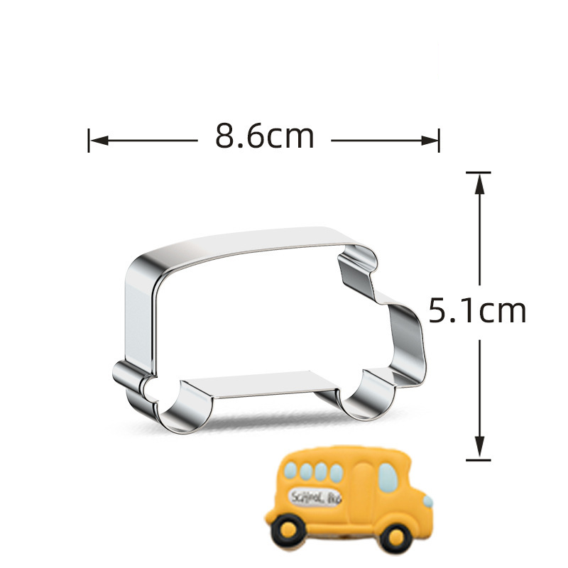 Stainless Steel Cookie Cutters, Kids' Vehicle & Transportation Shapes for Baking & Cake Decorating