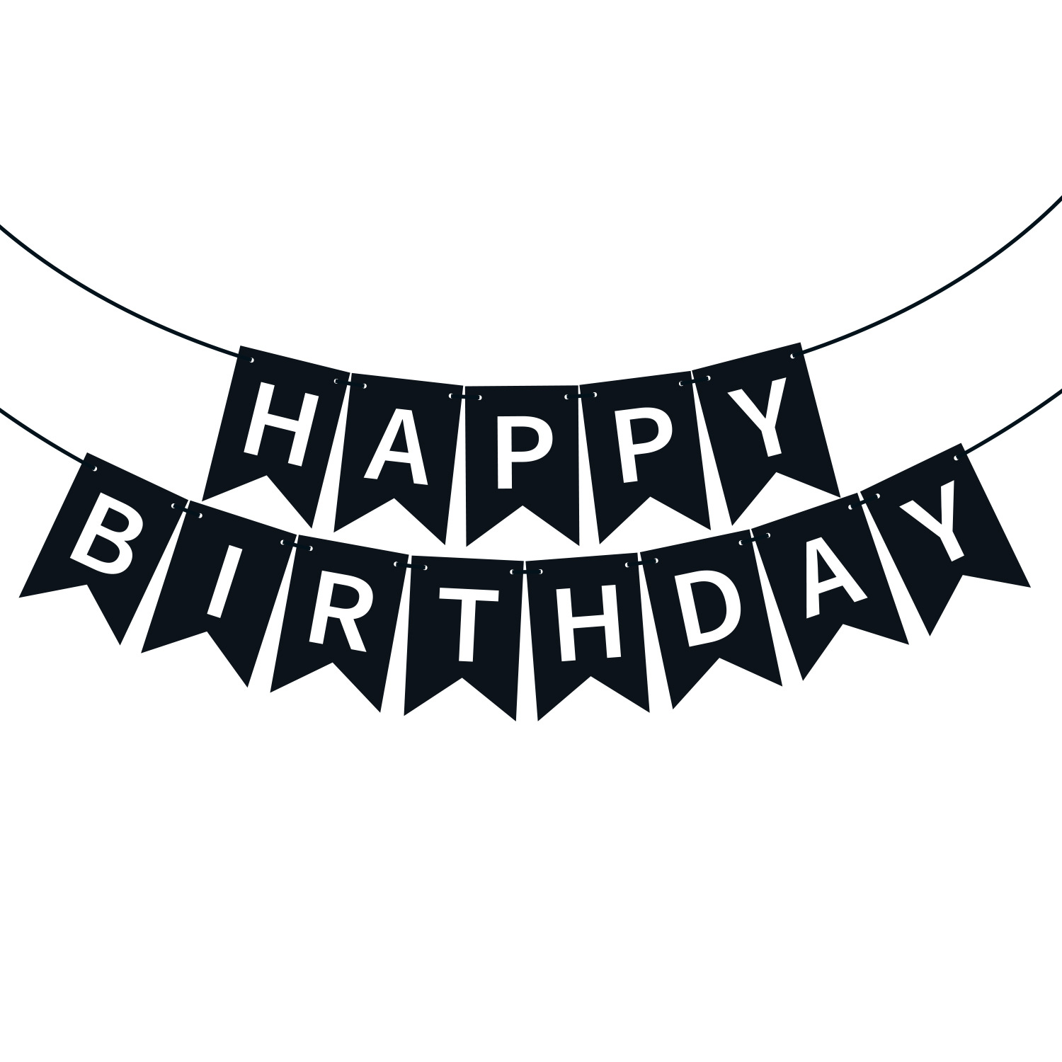 Happy Birthday Fish Tail Banner, Foil Letter Pennant Flag for Kids Birthday Party Wall Decor