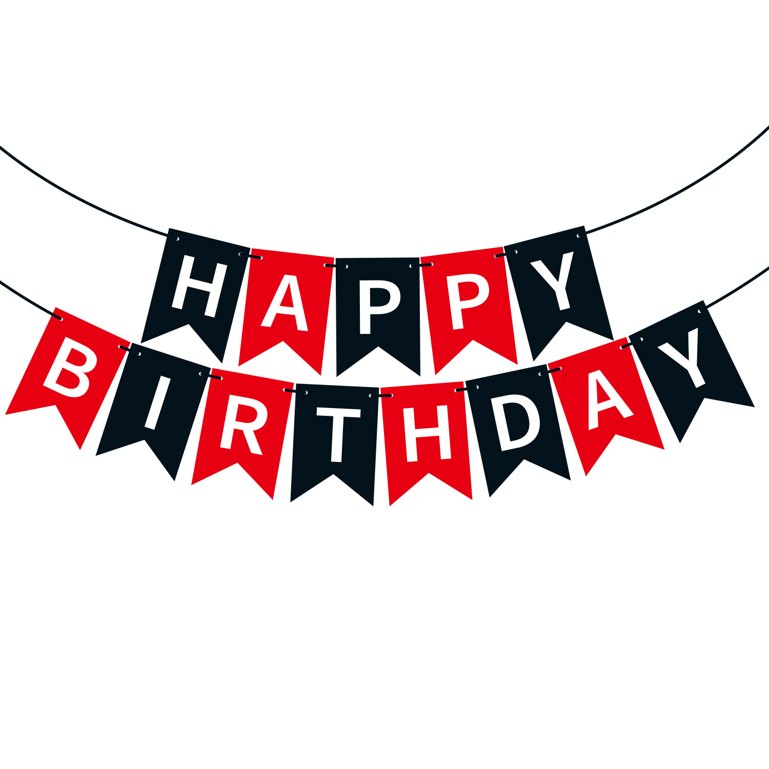 Happy Birthday Fish Tail Banner, Foil Letter Pennant Flag for Kids Birthday Party Wall Decor