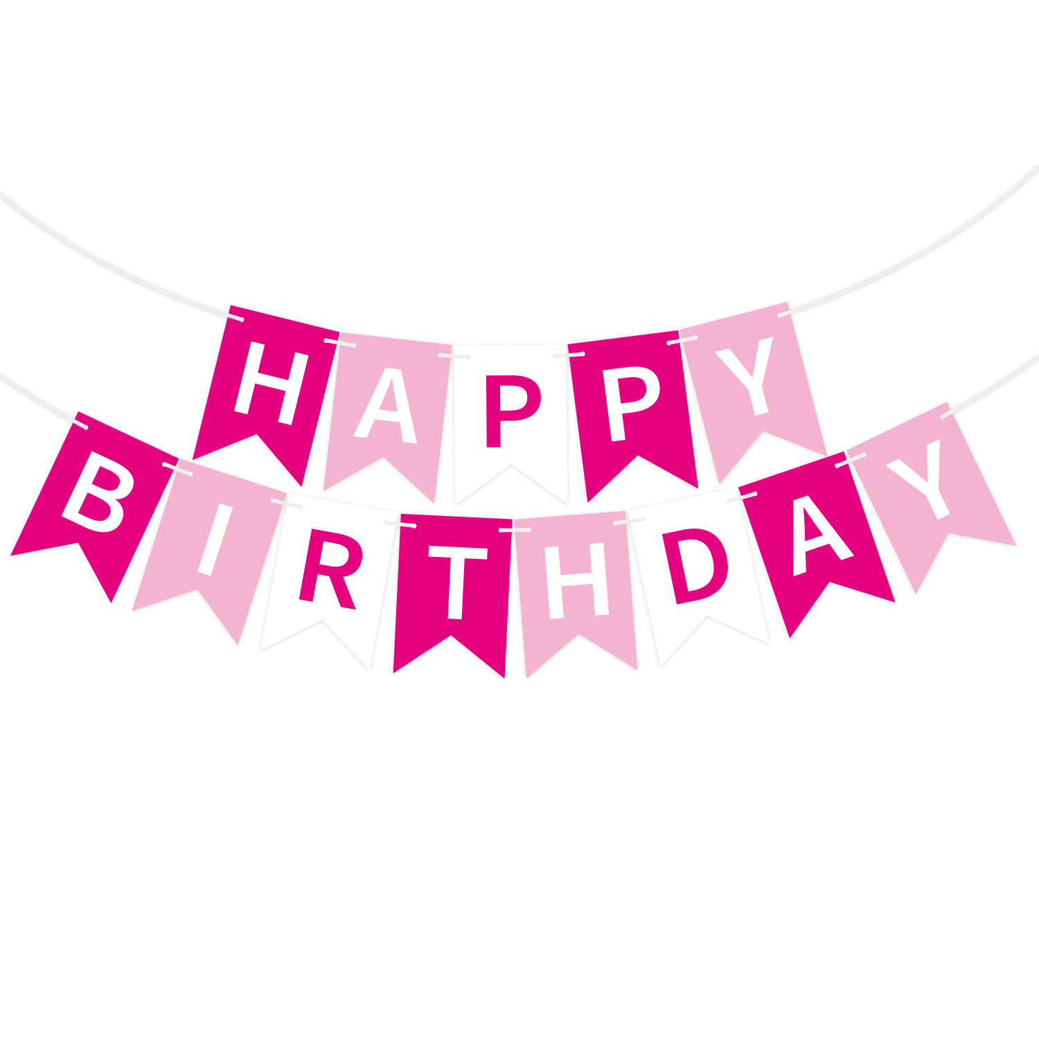 Happy Birthday Fish Tail Banner, Foil Letter Pennant Flag for Kids Birthday Party Wall Decor