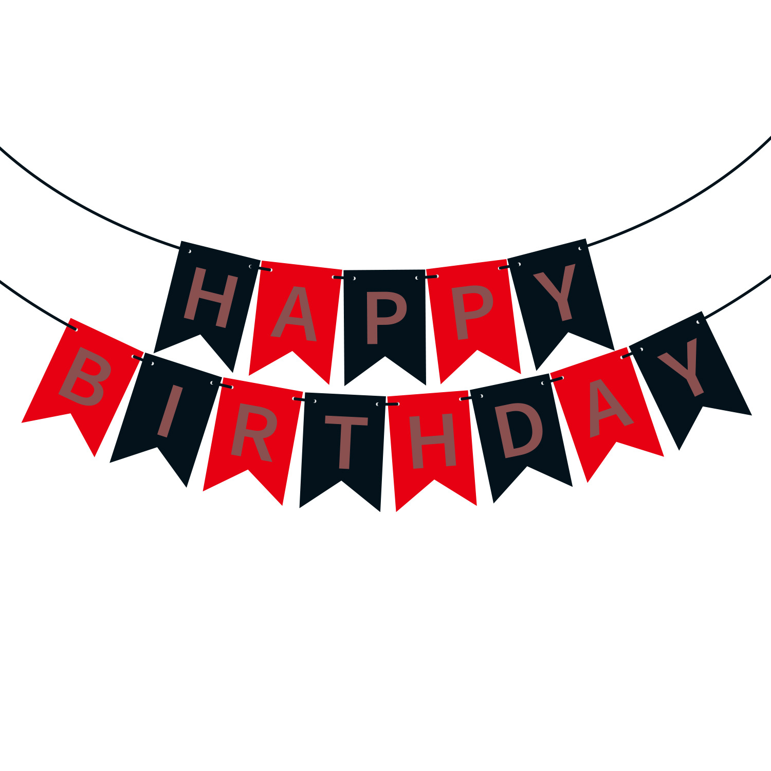 Happy Birthday Fish Tail Banner, Foil Letter Pennant Flag for Kids Birthday Party Wall Decor