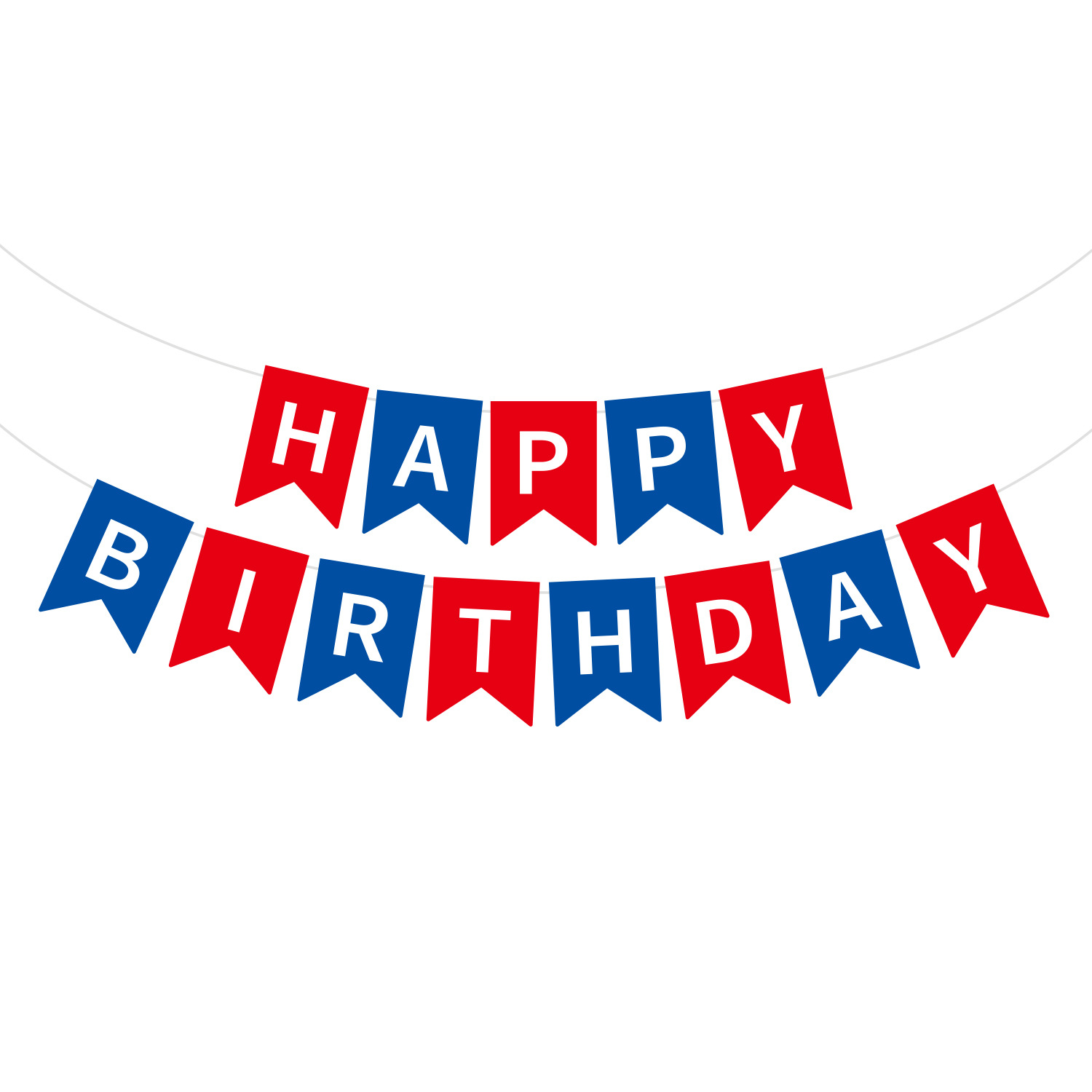 Happy Birthday Fish Tail Banner, Foil Letter Pennant Flag for Kids Birthday Party Wall Decor