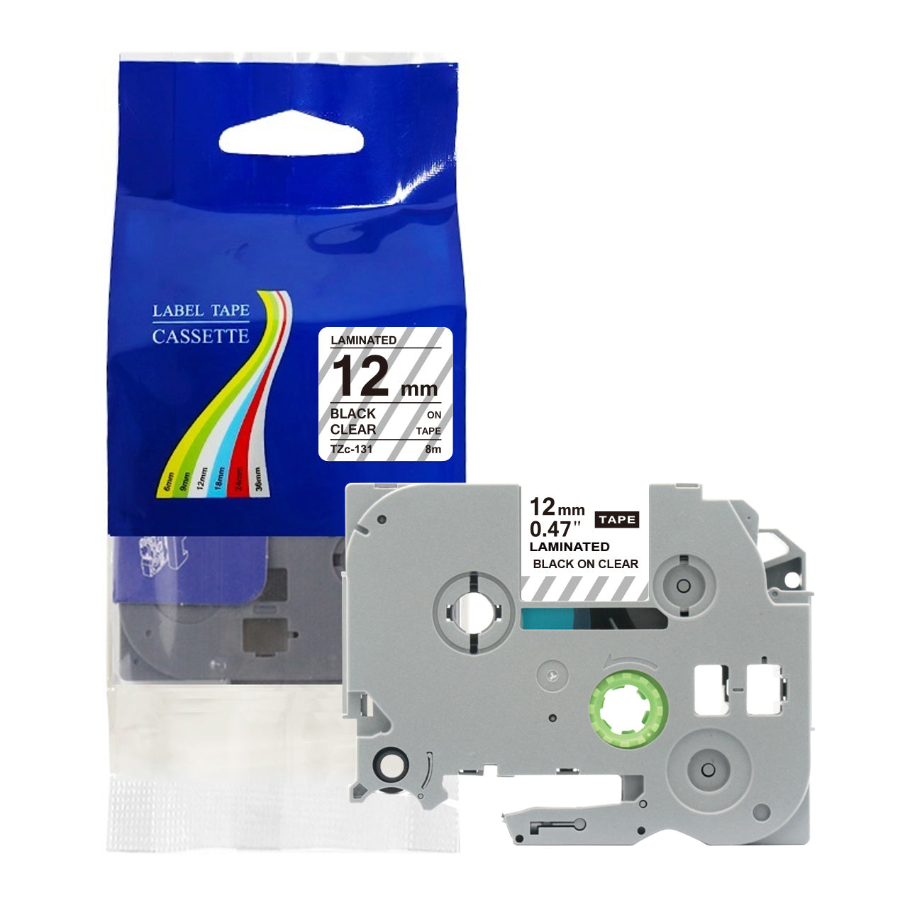 Compatible with Brother Label Tape TZe TZ Tape 6mm 1/4" Label Maker Tape TZe-111 TZe 211 411 511 611 711 Laminated Labels for Brother PT-D210 PT-H110 PTD400 PT1280 PTP300BT P700, 6 Pack/1pcs bulk packing