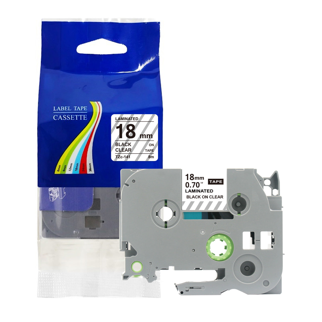 Compatible with Brother Label Tape TZe TZ Tape 6mm 1/4" Label Maker Tape TZe-111 TZe 211 411 511 611 711 Laminated Labels for Brother PT-D210 PT-H110 PTD400 PT1280 PTP300BT P700, 6 Pack/1pcs bulk packing